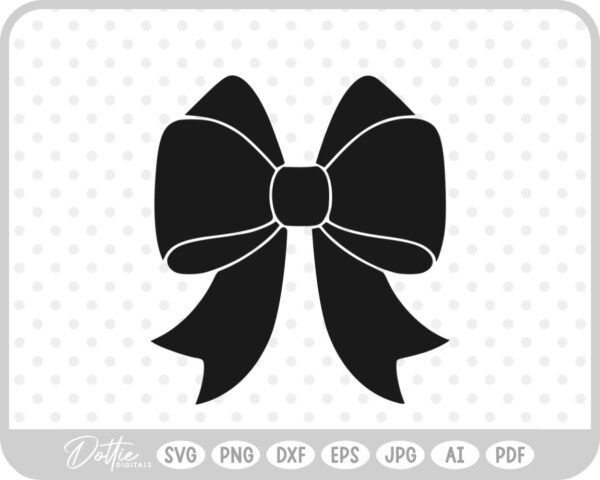 Ribbon Bow Knot Tied Hair Cute SVG PNG DXF – Cricut Silhouette Cutting File
