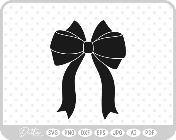 Ribbon Bow Knot Tied Hair Cute SVG PNG DXF – Cricut Silhouette Cutting File