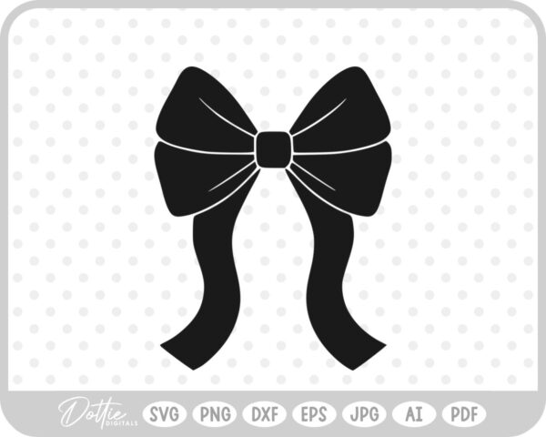 Ribbon Bow Knot Tied Hair Cute SVG PNG DXF – Cricut Silhouette Cutting File