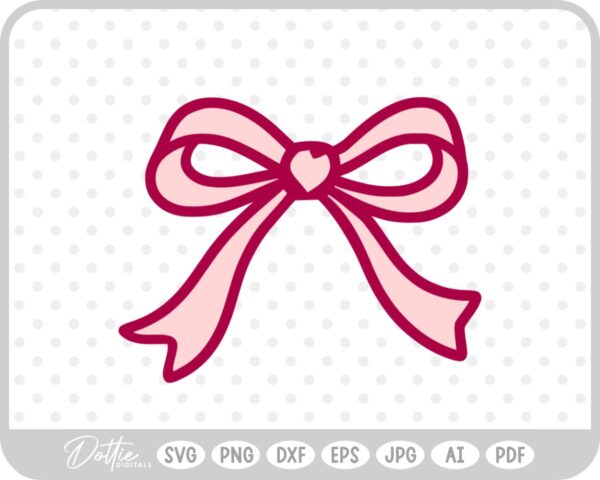 Ribbon Bow Hand Drawn Doodle SVG PNG DXF – Cricut Silhouette Cutting File