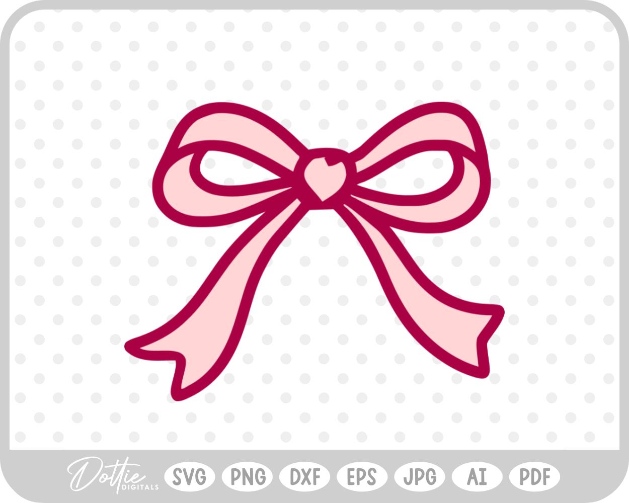 Ribbon Bow Hand Drawn Doodle SVG PNG DXF – Cricut Silhouette Cutting File