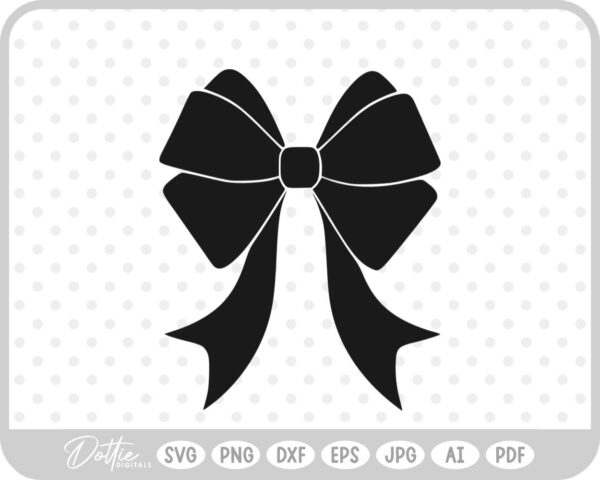 Ribbon Bow Knot Tied Hair Cute SVG PNG DXF – Cricut Silhouette Cutting File