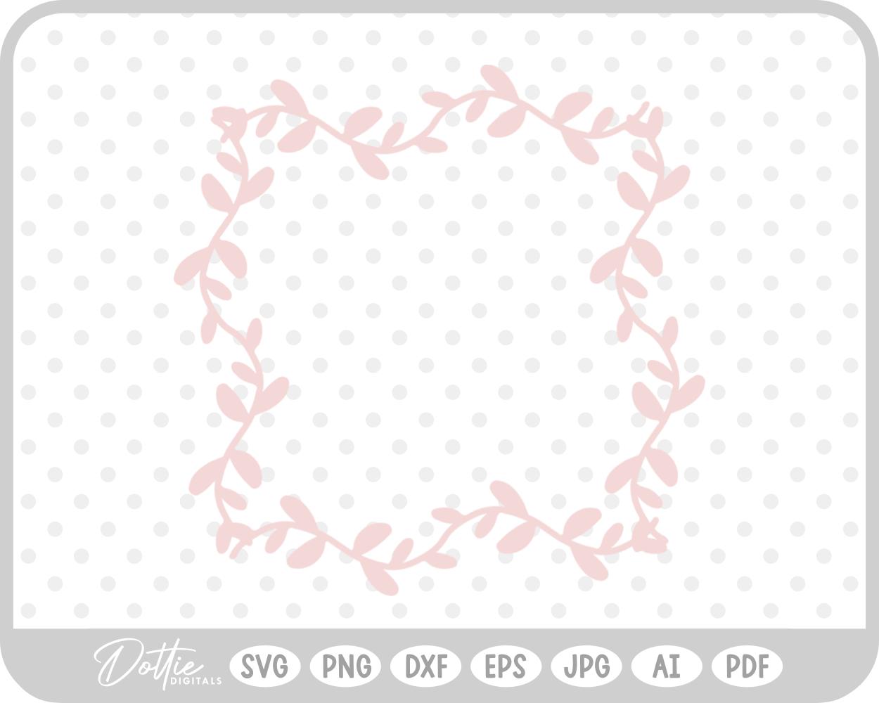 Branch Floral Vine Border SVG PNG DXF – Cricut Silhouette Cutting File