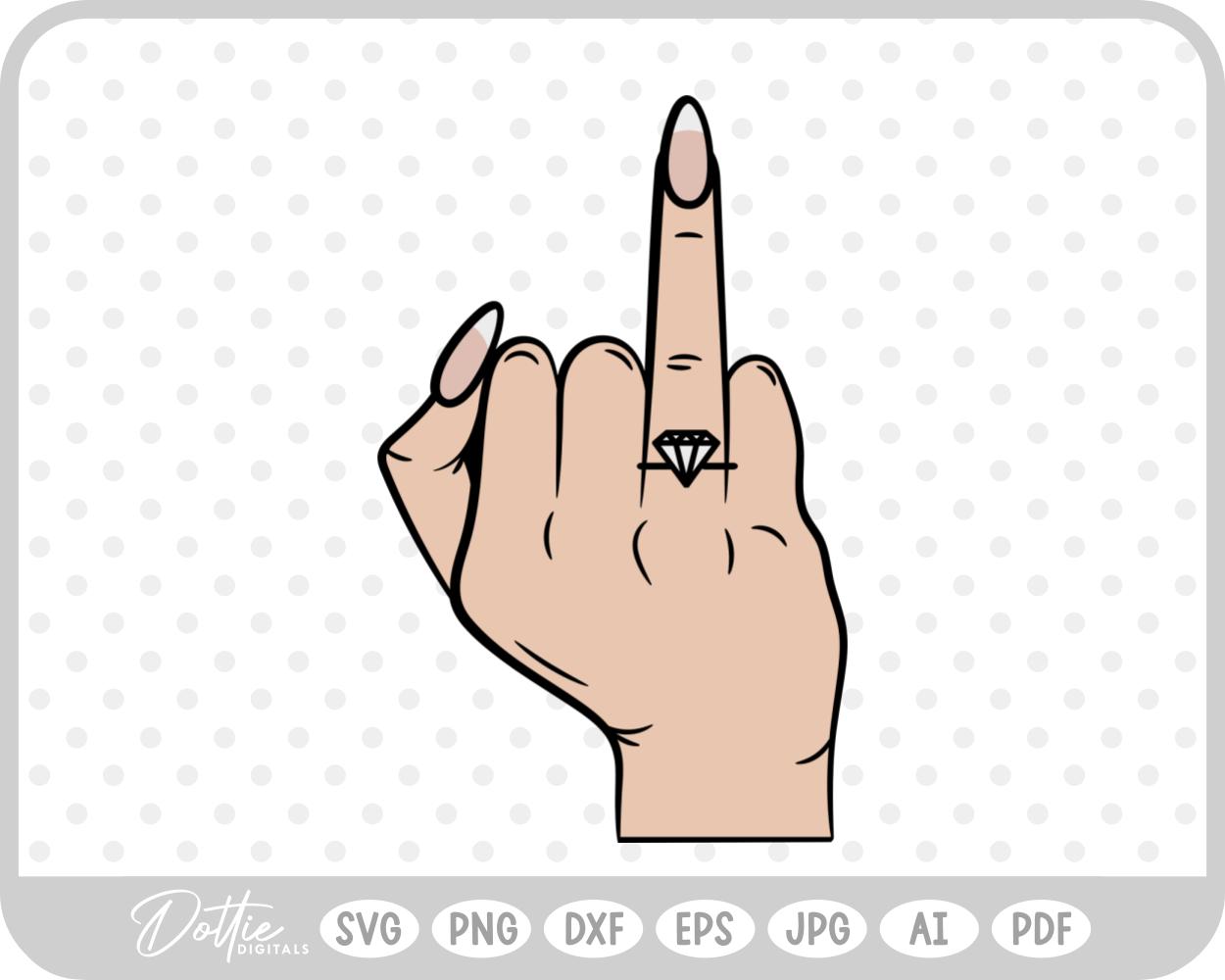 Diamond Engagement Ring Finger SVG PNG DXF – Cricut Silhouette Cutting File