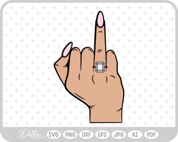 Square Cut Engagement Ring Finger SVG PNG DXF – Cricut Silhouette Cutting File