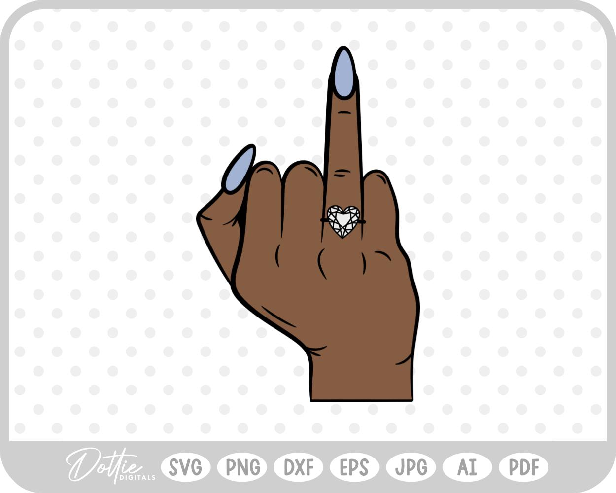 Heart Cut Engagement Ring Finger SVG PNG DXF – Cricut Silhouette Cutting File