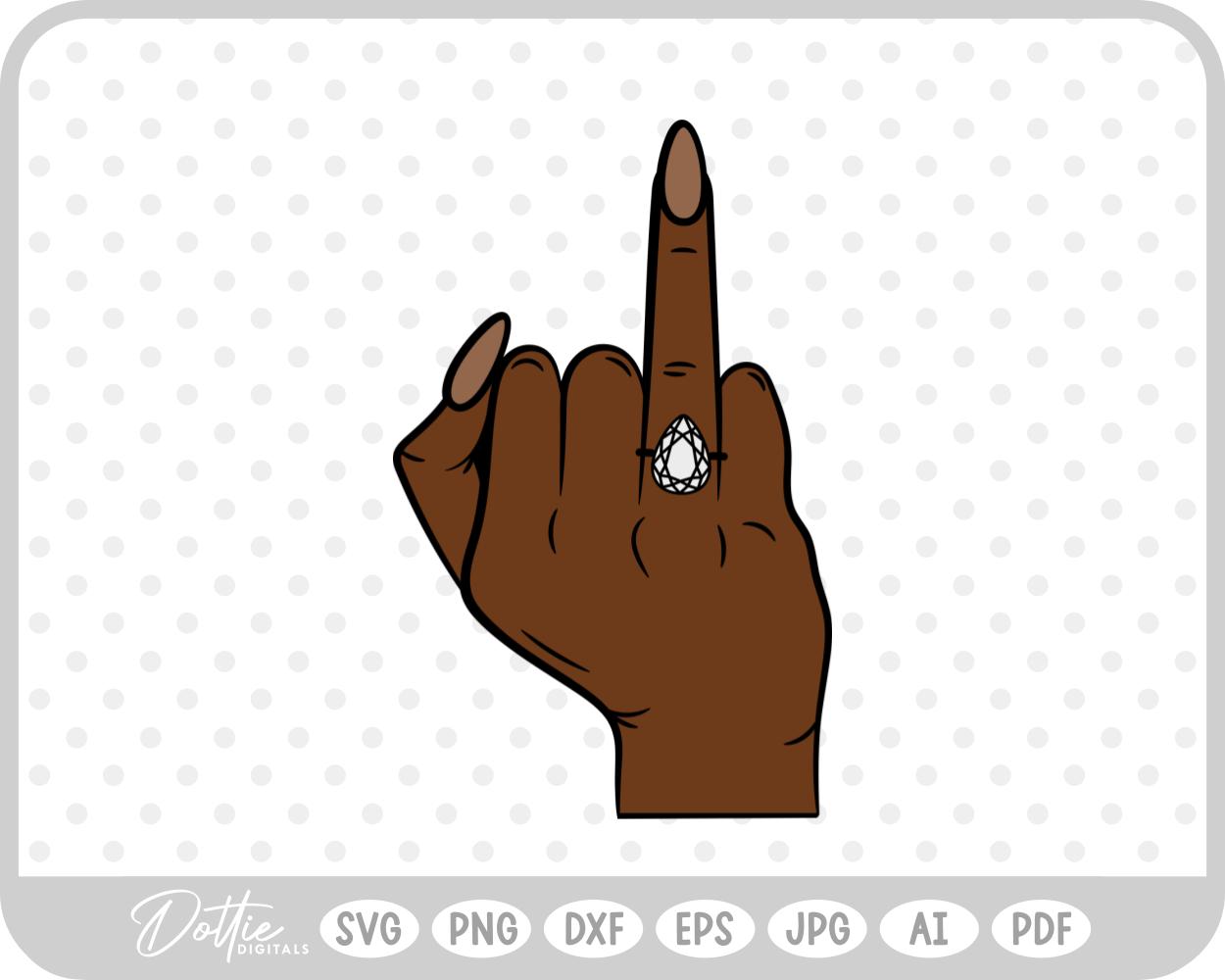 Diamond Tear Cut Engagement Ring Finger SVG PNG DXF – Cricut Silhouette Cutting File