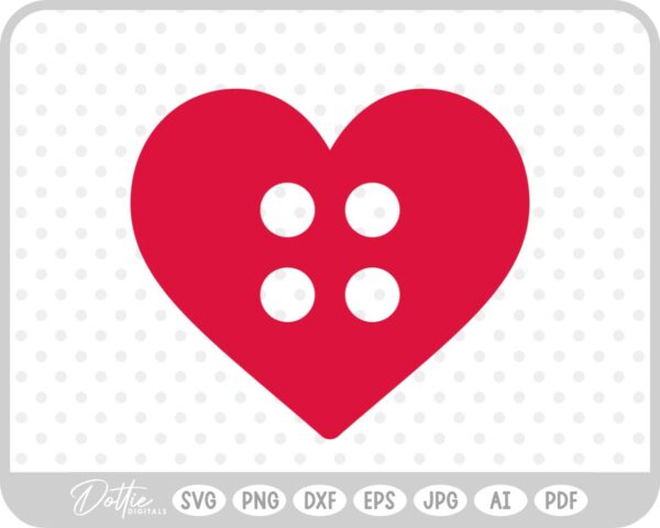 Heart Button SVG PNG DXF – Cricut Silhouette Cutting File