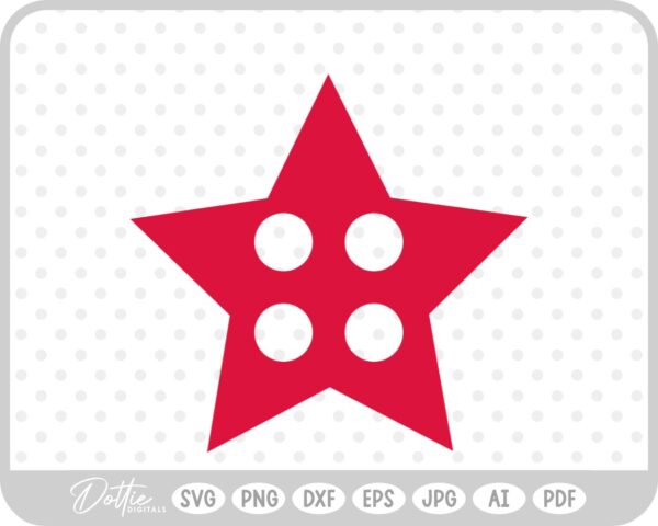 Star Button SVG PNG DXF – Cricut Silhouette Cutting File