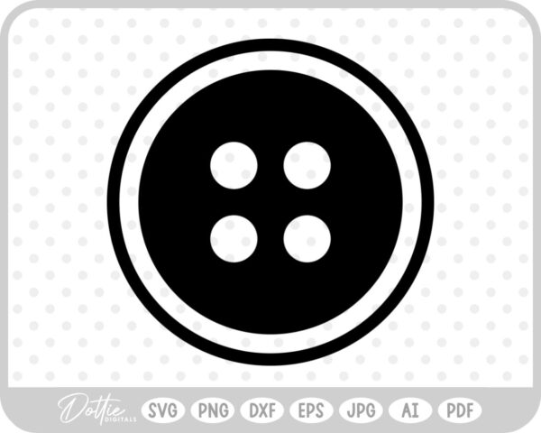 4 Hole Button  SVG PNG DXF – Cricut Silhouette Cutting File