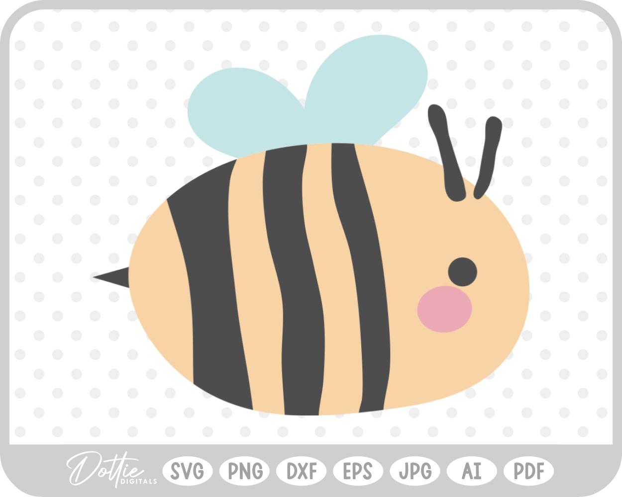 Blushing Bee SVG PNG DXF – Cricut Silhouette Cutting File