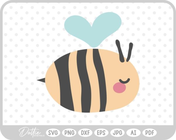 Cute Bee SVG PNG DXF – Cricut Silhouette Cutting File
