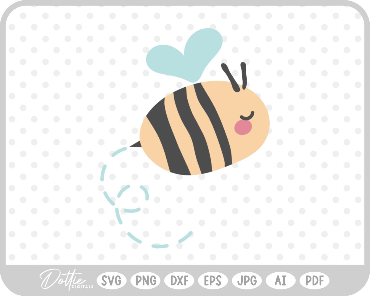 Flying Bee SVG PNG DXF – Cricut Silhouette Cutting File