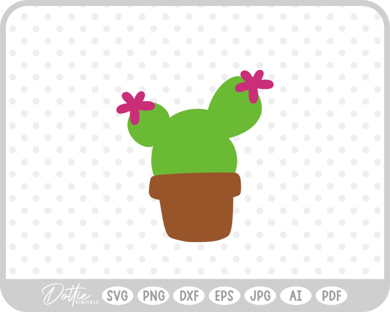 Cactus Plant Pot SVG PNG DXF – Cricut Silhouette Cutting File