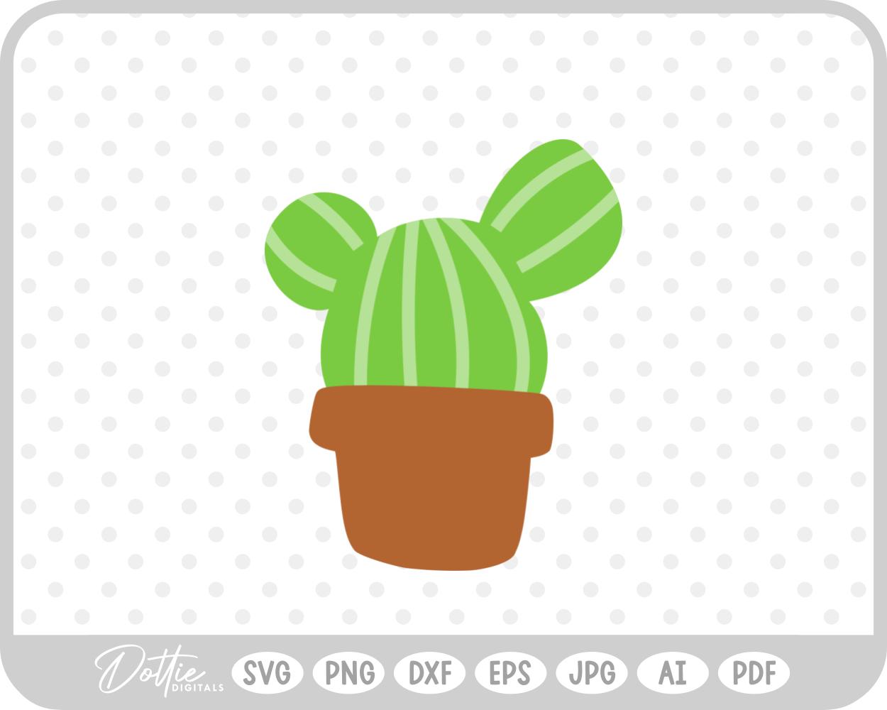 Small Striped Cactus Plant Pot SVG PNG DXF – Cricut Silhouette Cutting File