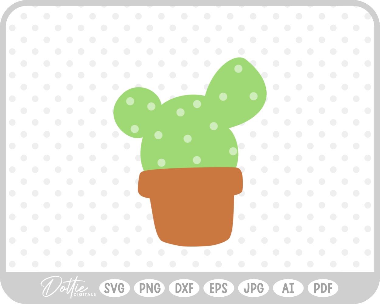 Dot Cactus Plant Pot SVG PNG DXF – Cricut Silhouette Cutting File