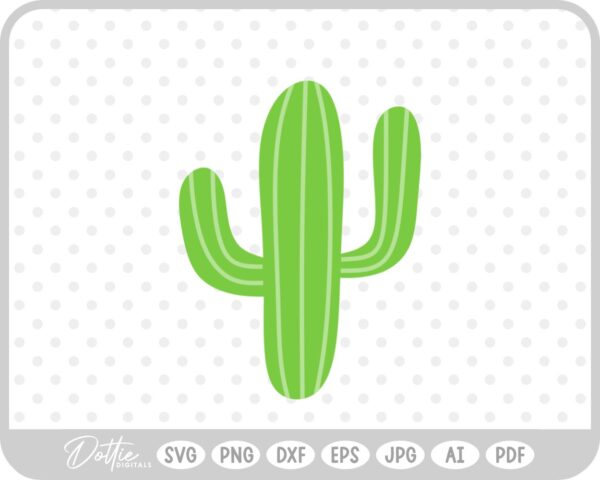 Cactus With Stripes SVG PNG DXF – Cricut Silhouette Cutting File