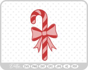 Candy Cane Christmas Gift Bow Food SVG PNG DXF – Cricut Silhouette Cutting File