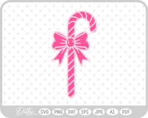 Candy Cane Christmas Gift Bow Food SVG PNG DXF – Cricut Silhouette Cutting File