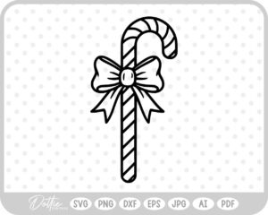 Candy Cane Christmas Gift Bow Food SVG PNG DXF – Cricut Silhouette Cutting File