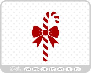 Candy Cane Christmas Gift Bow Food SVG PNG DXF – Cricut Silhouette Cutting File