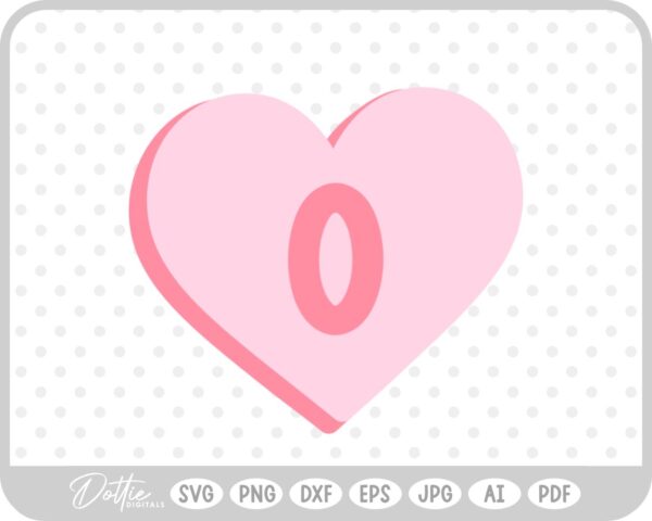 Candy Heart Shape Number 0 Zero SVG PNG DXF – Cricut Silhouette Cutting File