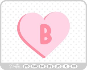 Candy Heart Shape Letter B SVG PNG DXF – Cricut Silhouette Cutting File