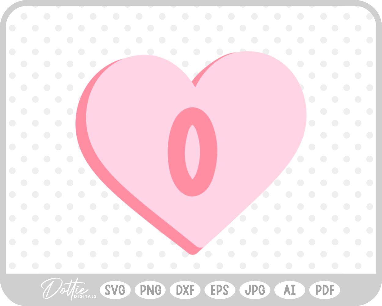 Candy Heart Shape Letter O SVG PNG DXF – Cricut Silhouette Cutting File