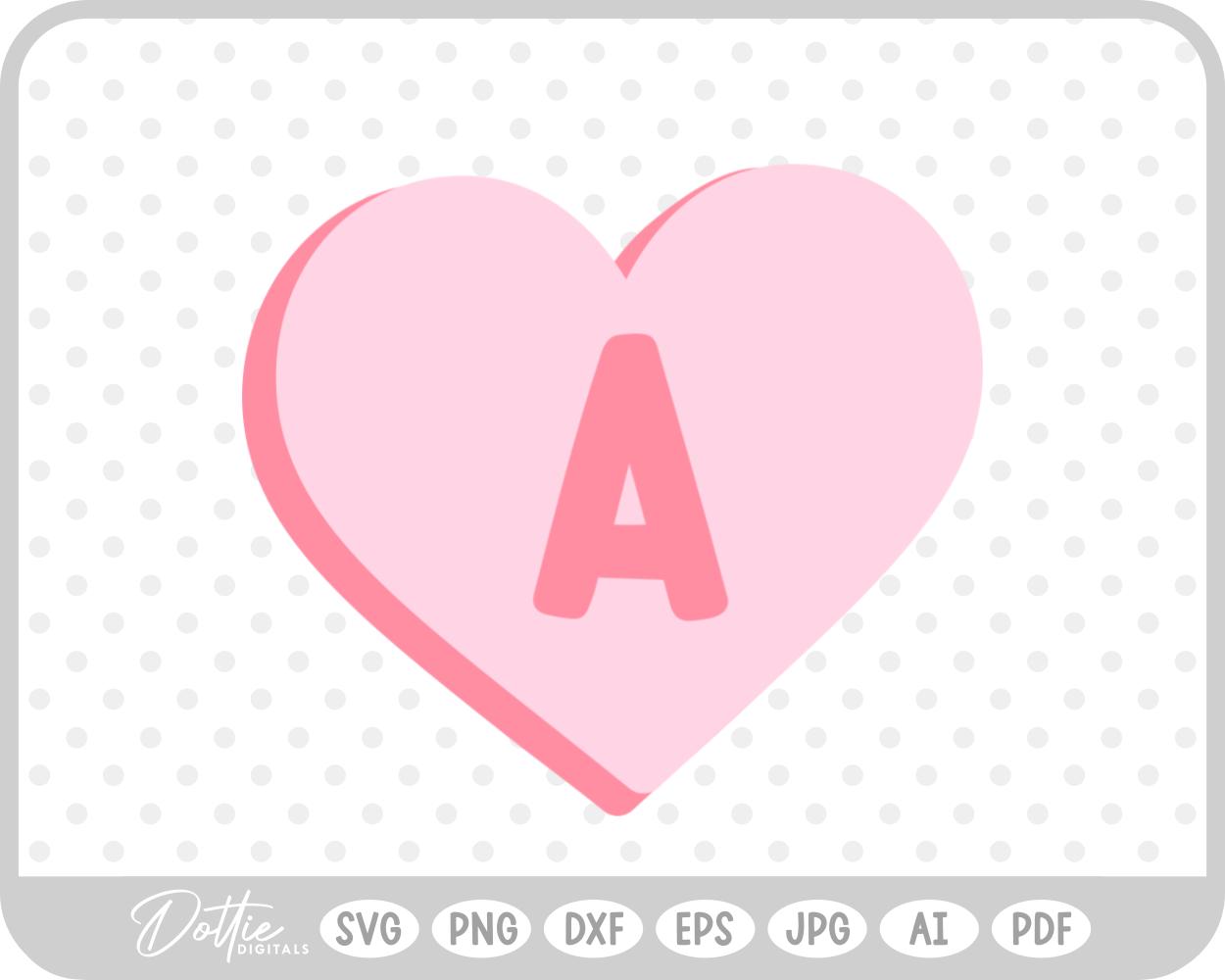 Candy Heart Shape Letter A SVG PNG DXF – Cricut Silhouette Cutting File