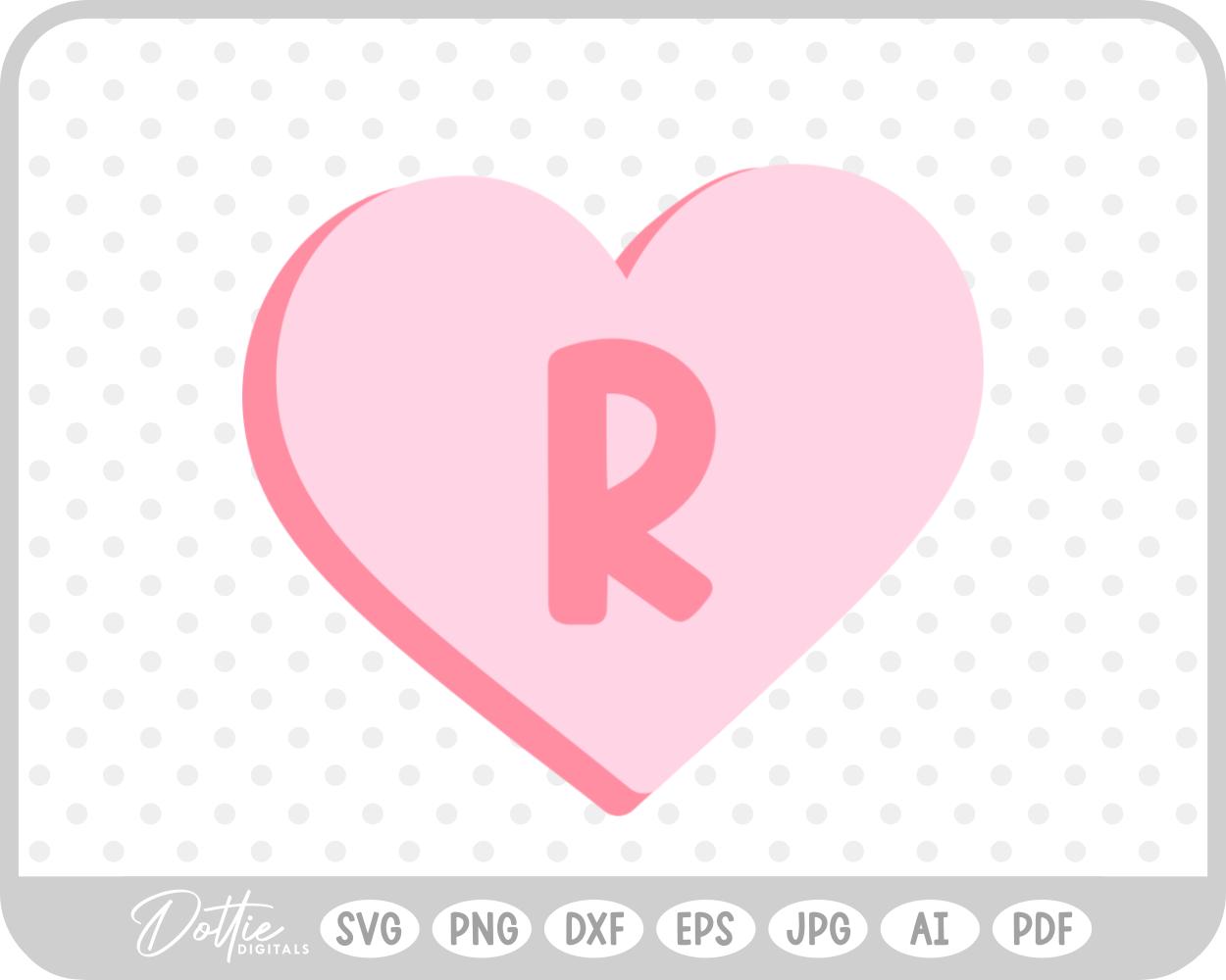 Candy Heart Shape Letter R SVG PNG DXF – Cricut Silhouette Cutting File