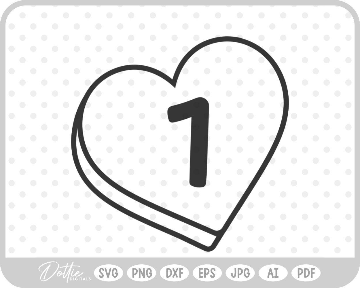 Candy Heart Shape Number 7 Seven SVG PNG DXF – Cricut Silhouette Cutting File