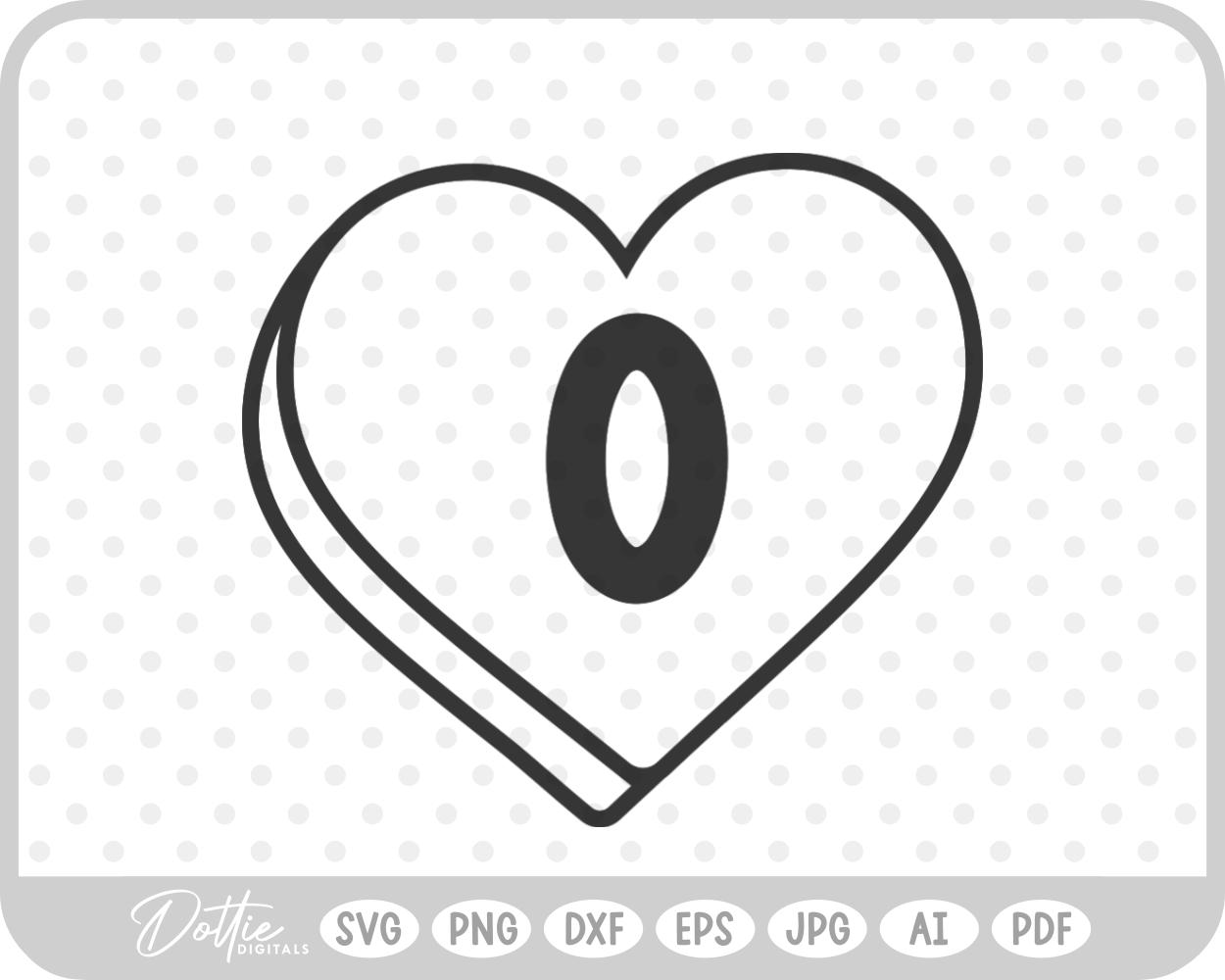 Candy Heart Shape Number 0 Zero SVG PNG DXF – Cricut Silhouette Cutting File