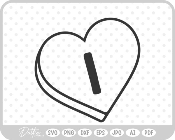 Candy Heart Shape Number 1 One SVG PNG DXF – Cricut Silhouette Cutting File