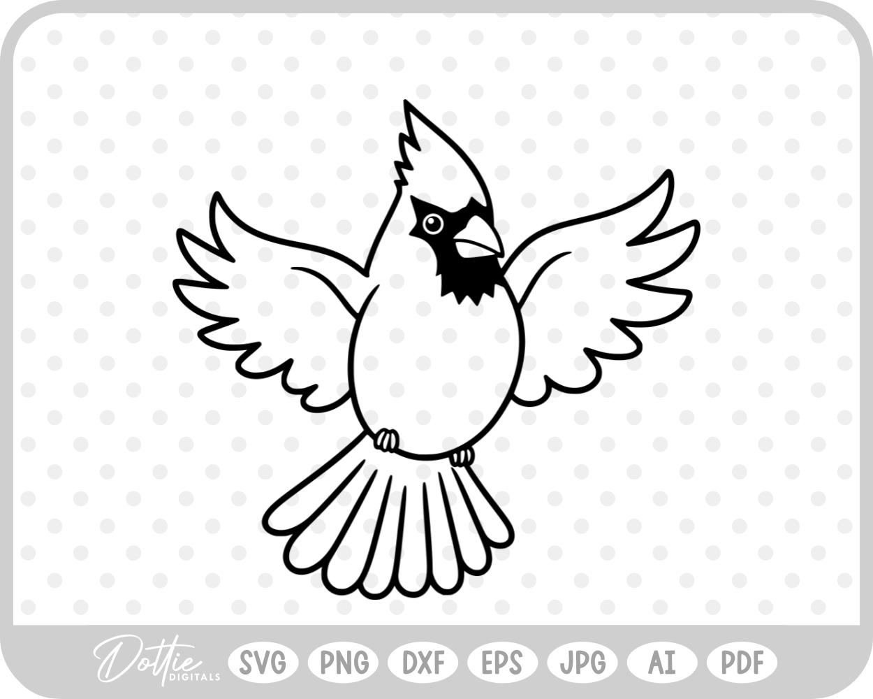 Christmas Cardinal Bird Festive Winter SVG PNG DXF – Cricut Silhouette Cutting File