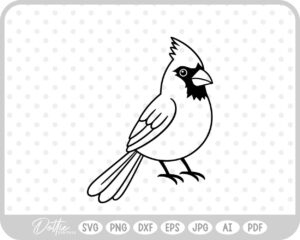 Christmas Cardinal Bird Festive Winter SVG PNG DXF – Cricut Silhouette Cutting File
