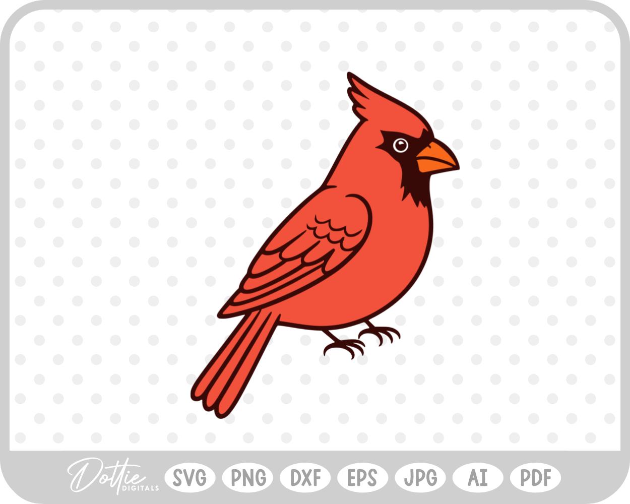 Christmas Cardinal Bird Festive Winter SVG PNG DXF – Cricut Silhouette Cutting File