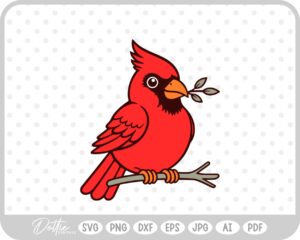 Christmas Cardinal Bird Festive Winter SVG PNG DXF – Cricut Silhouette Cutting File