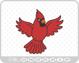 Christmas Cardinal Bird Festive Winter SVG PNG DXF – Cricut Silhouette Cutting File