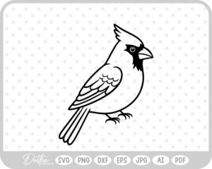 Christmas Cardinal Bird Festive Winter SVG PNG DXF – Cricut Silhouette Cutting File
