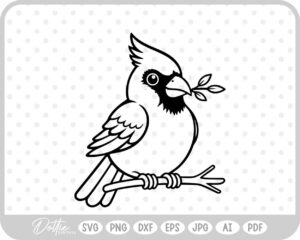 Christmas Cardinal Bird Festive Winter SVG PNG DXF – Cricut Silhouette Cutting File