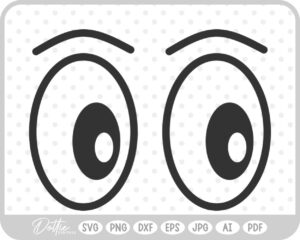 Cartoon Eyes and Eyebrows SVG PNG DXF – Cricut Silhouette Cutting File