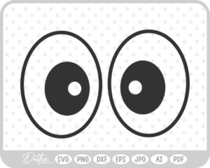 Cartoon Eyes SVG PNG DXF – Cricut Silhouette Cutting File
