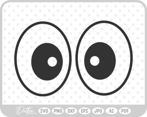 Cartoon Eyes SVG PNG DXF – Cricut Silhouette Cutting File
