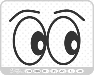 Eyes Looking to the Side SVG PNG DXF – Cricut Silhouette Cutting File
