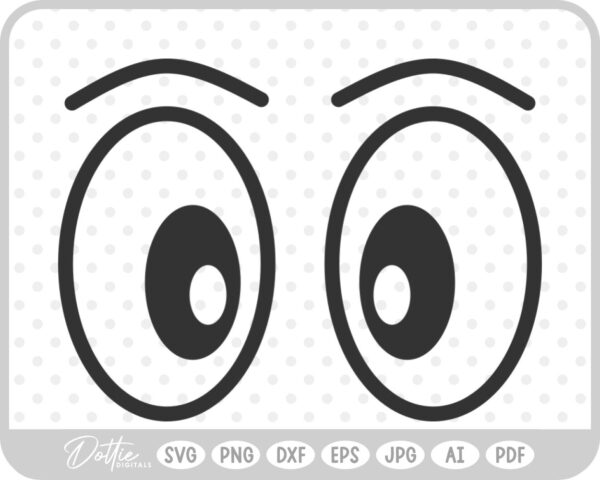 Cartoon Eyeballs SVG PNG DXF – Cricut Silhouette Cutting File