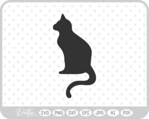 Cat Side Silhouette SVG PNG DXF – Cricut Silhouette Cutting File