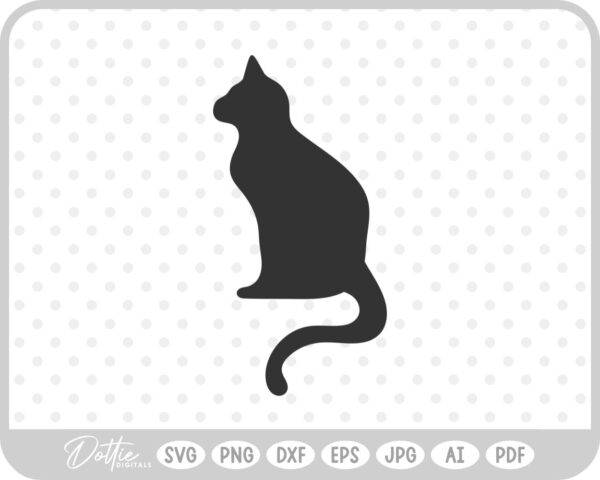 Cat Side Silhouette SVG PNG DXF – Cricut Silhouette Cutting File