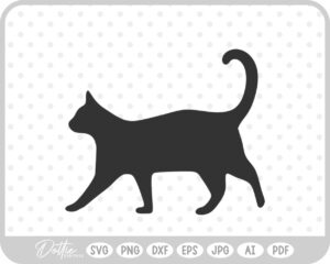 Walking Cat SVG PNG DXF – Cricut Silhouette Cutting File