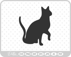 Cat Silhouette SVG PNG DXF – Cricut Silhouette Cutting File