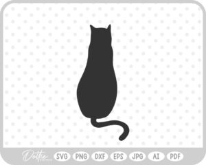 Cat With Curled Tail SVG PNG DXF – Cricut Silhouette Cutting File